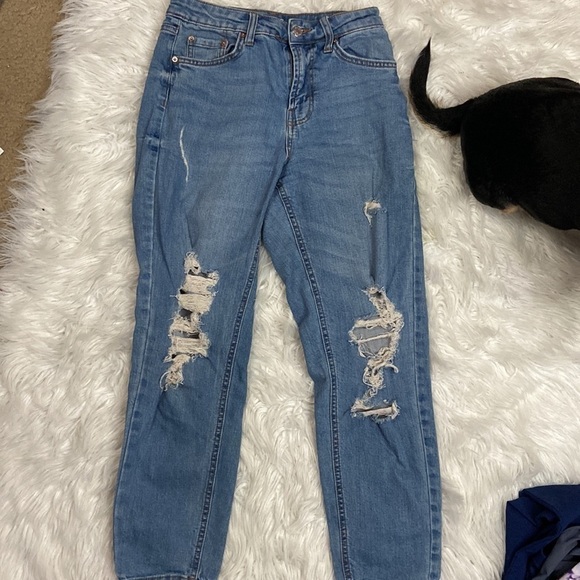 wild fable Denim - Wild Fable High Rise Mom Jeans with Distressed Rips
